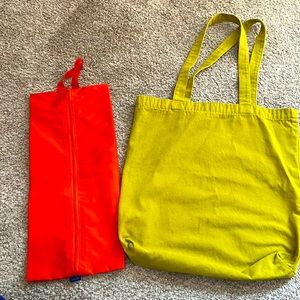 Baggu Bundle Market Tote and large 3D Pouch